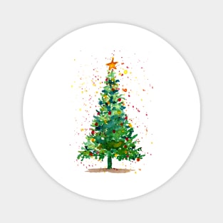 Colorful watercolor christmas tree Magnet